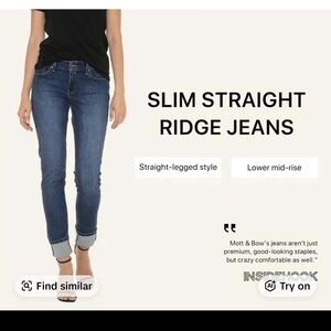 Slim Straight Ridge Jeans - Dark Blue